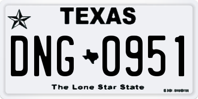 TX license plate DNG0951