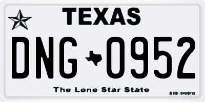TX license plate DNG0952