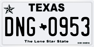 TX license plate DNG0953