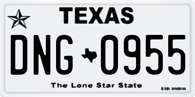 TX license plate DNG0955