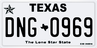 TX license plate DNG0969