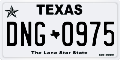 TX license plate DNG0975
