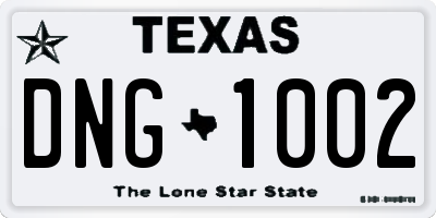 TX license plate DNG1002