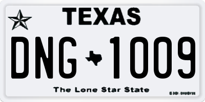 TX license plate DNG1009