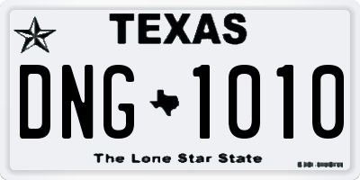TX license plate DNG1010