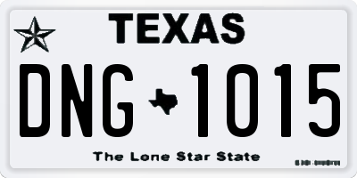 TX license plate DNG1015
