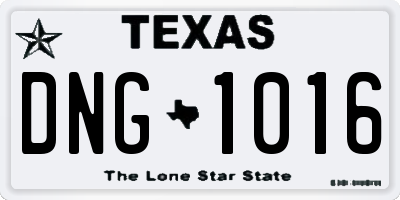 TX license plate DNG1016