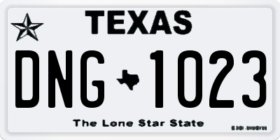 TX license plate DNG1023