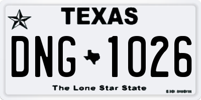 TX license plate DNG1026