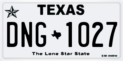 TX license plate DNG1027