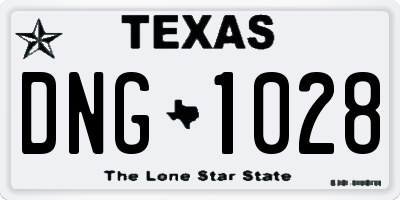 TX license plate DNG1028