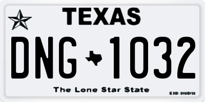 TX license plate DNG1032