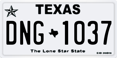 TX license plate DNG1037