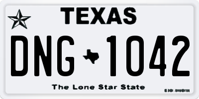 TX license plate DNG1042