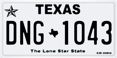 TX license plate DNG1043