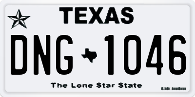 TX license plate DNG1046