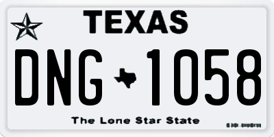 TX license plate DNG1058