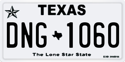 TX license plate DNG1060