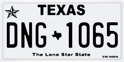 TX license plate DNG1065