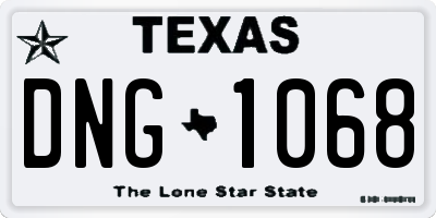 TX license plate DNG1068