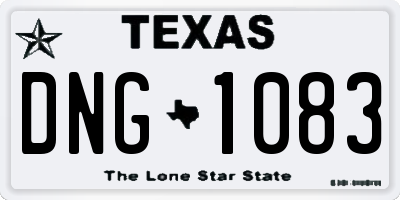 TX license plate DNG1083