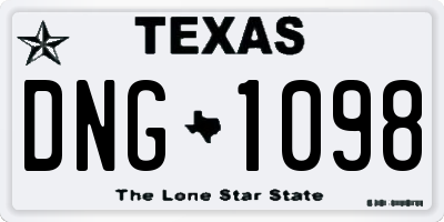 TX license plate DNG1098