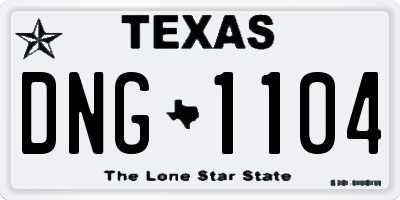 TX license plate DNG1104