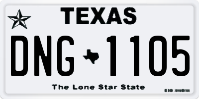 TX license plate DNG1105