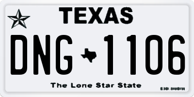 TX license plate DNG1106