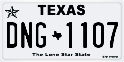 TX license plate DNG1107