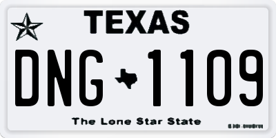 TX license plate DNG1109