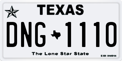 TX license plate DNG1110