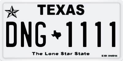 TX license plate DNG1111