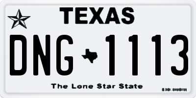 TX license plate DNG1113