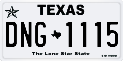 TX license plate DNG1115