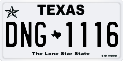 TX license plate DNG1116