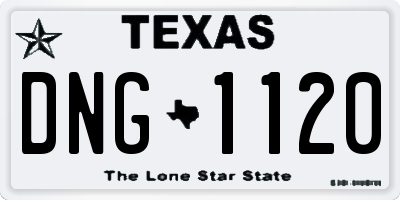 TX license plate DNG1120