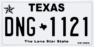 TX license plate DNG1121