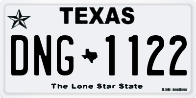 TX license plate DNG1122