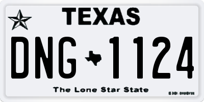 TX license plate DNG1124
