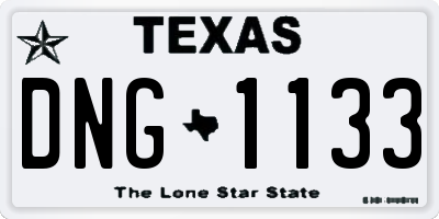 TX license plate DNG1133