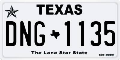 TX license plate DNG1135