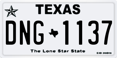 TX license plate DNG1137