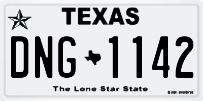 TX license plate DNG1142