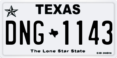 TX license plate DNG1143