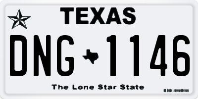 TX license plate DNG1146