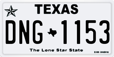 TX license plate DNG1153
