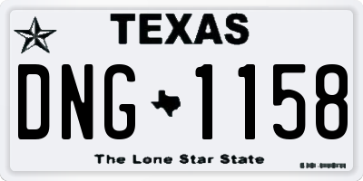 TX license plate DNG1158