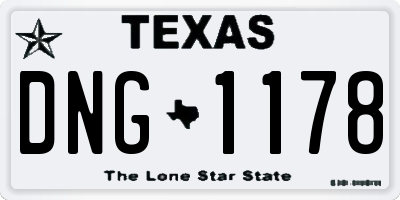 TX license plate DNG1178