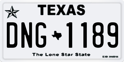 TX license plate DNG1189